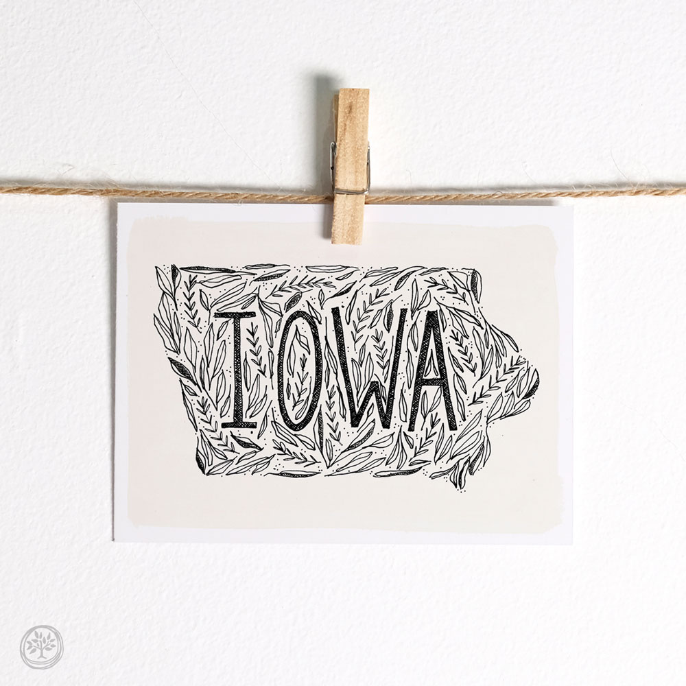 Iowa Floral Note Cards